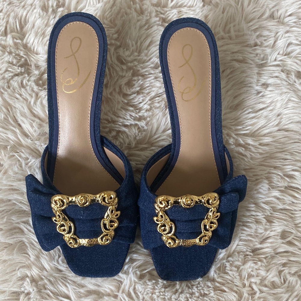 Sam Edelman Pietra Buckled Kitten-Heel Dress Sandals - Picture 2 of 6